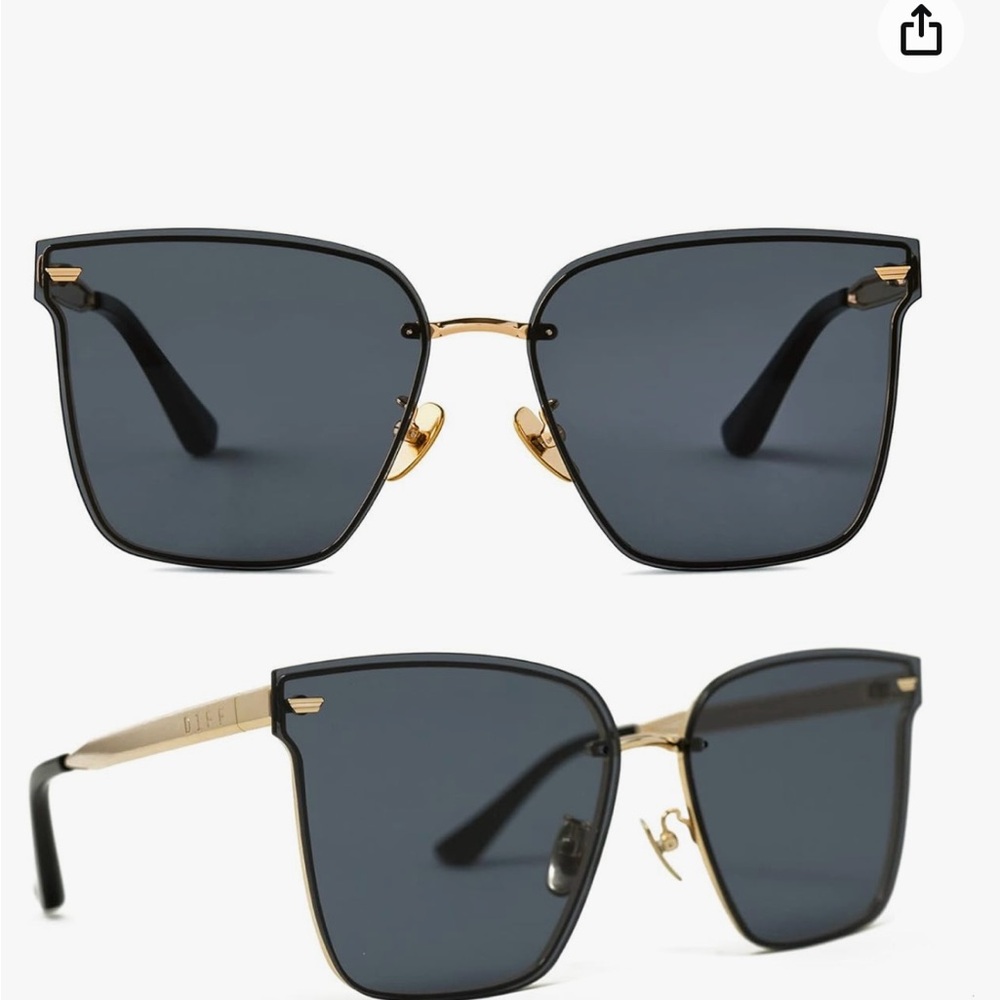 Diff Bella V rimless oversized polarized sunglasses